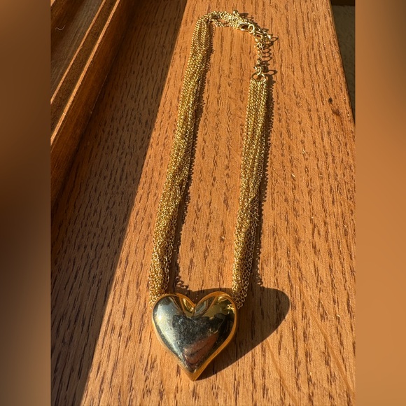 Avon Jewelry - Avon Gold Plated Puffer Heart 💛 Pendant on Multistrand Chain Necklace